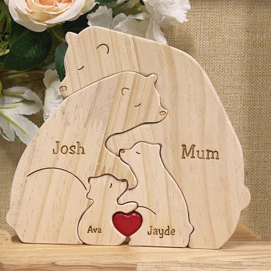 Houten puzzel Familiebeerfigurenset - Houten puzzel Familiebeerfigurenset