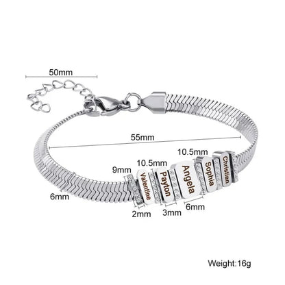 Herenarmband met gepersonaliseerde diamantkralen