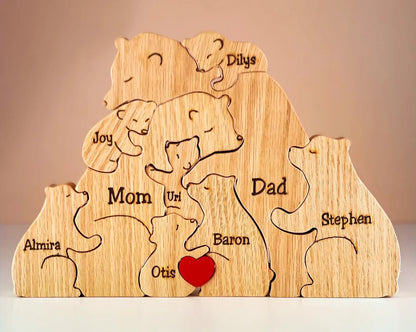 Houten puzzel Familiebeerfigurenset - Houten puzzel Familiebeerfigurenset